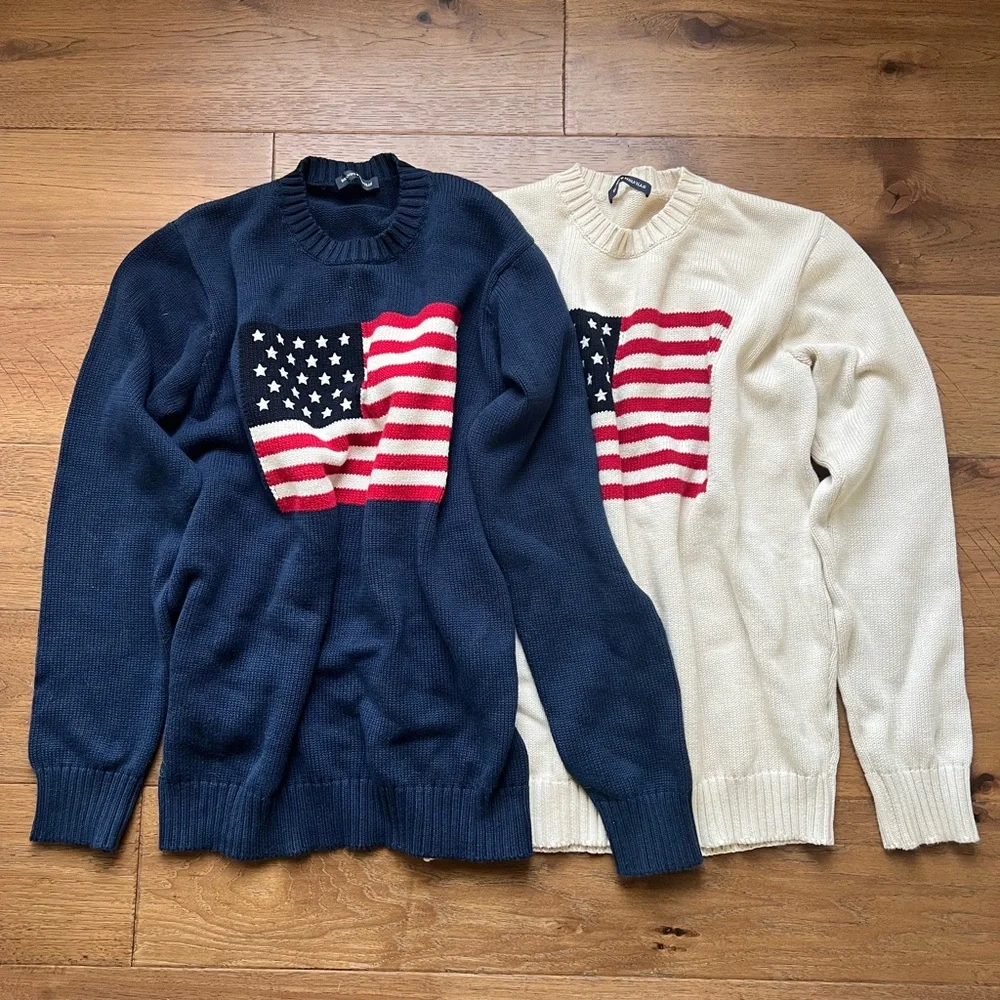 Lot of 2 Brandy Melville American Flag Sweaters - Picture 1 of 4